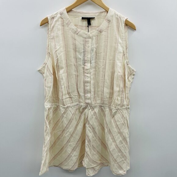 Lane Bryant Womens Plus Size 16 Hidden Button Metallic Stripe Peplum Tunic 2601 - Picture 4 of 11